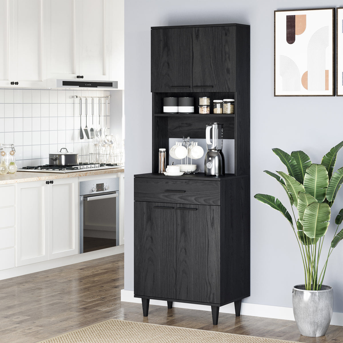 Buffet Cabinet with Hutch – 24"W x 71"H