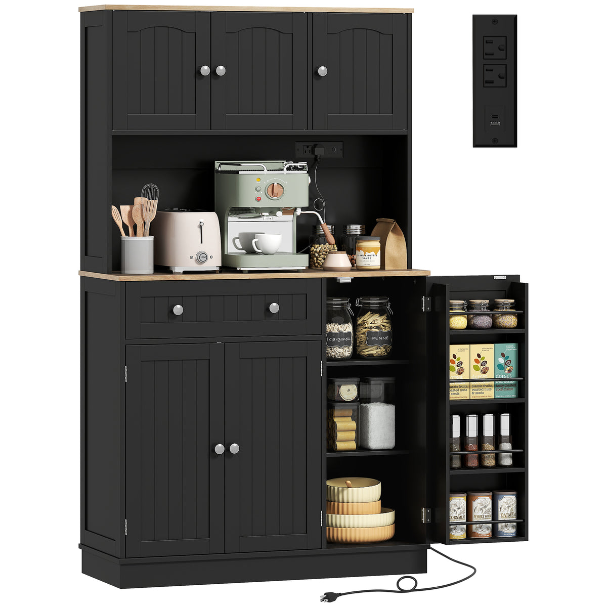 Pantry Cabinet with Charging Station – 39"W x 68"H