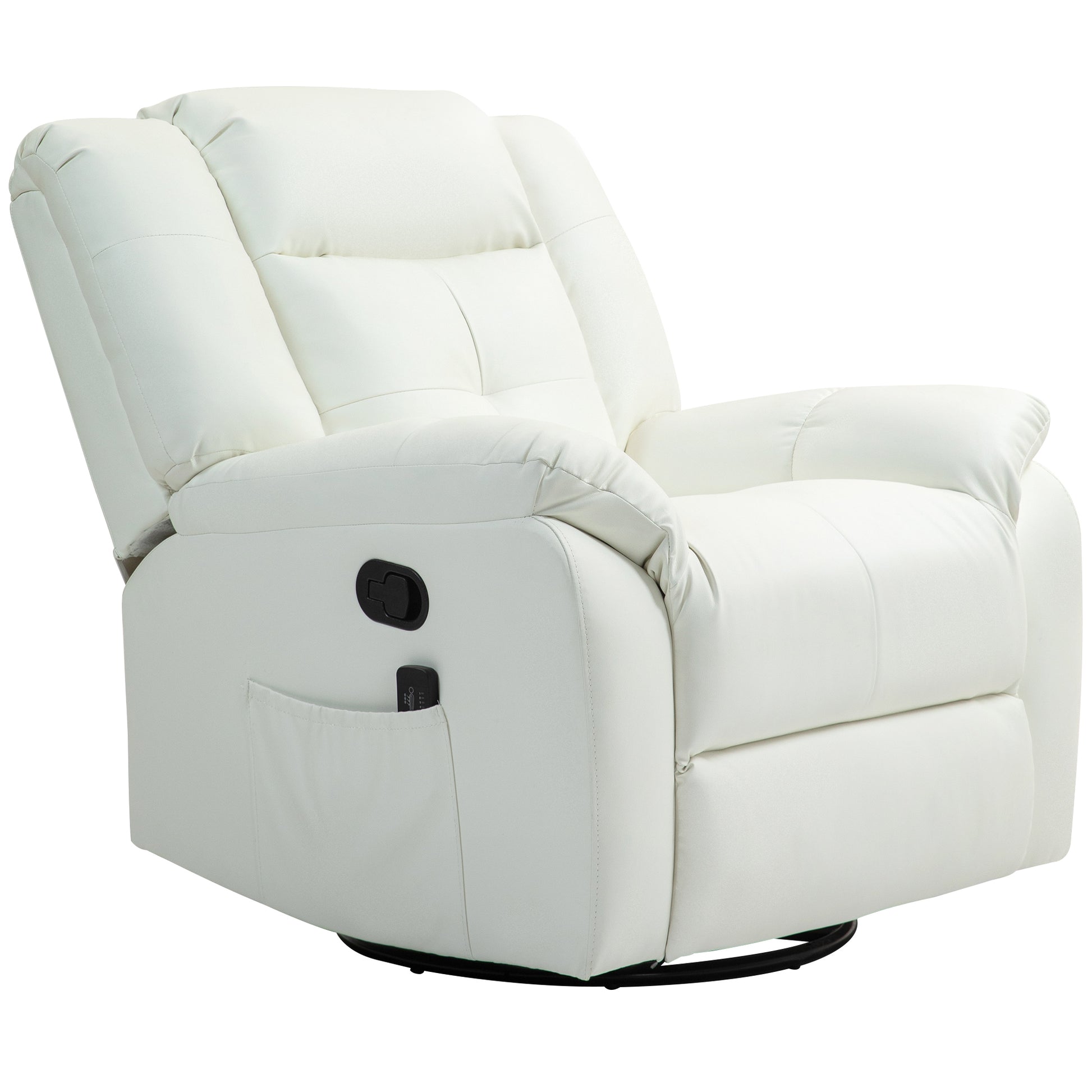HOMCOM 8-Point Vibration Massage Recliner Chair, PU Leather, Swivel, Rocking