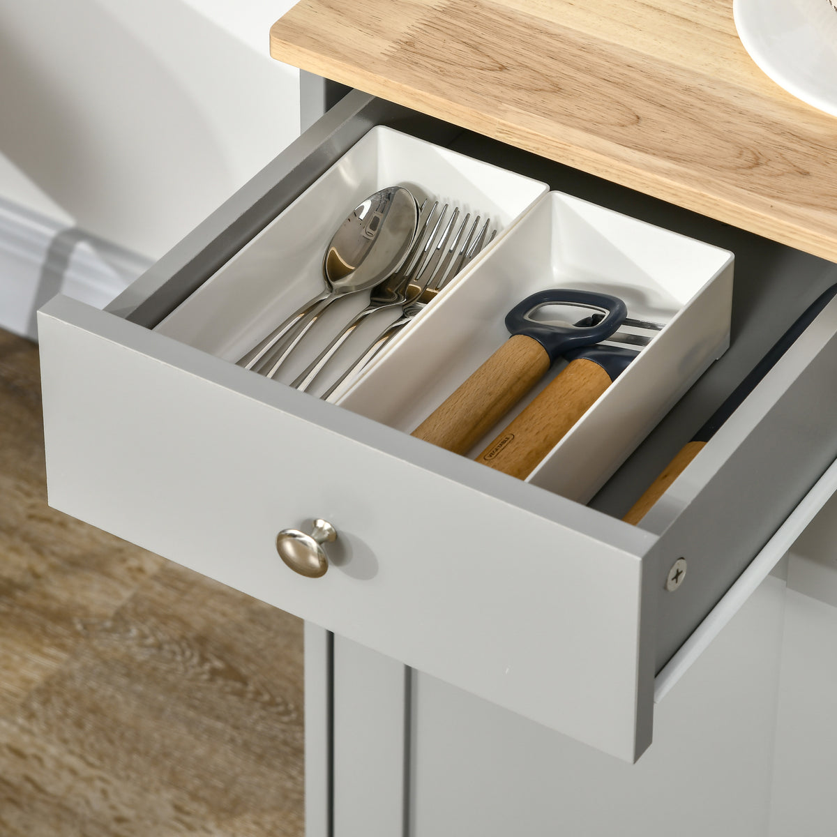 Buffet Cabinet with Storage Cabinets – 40"W x 34"H, Grey