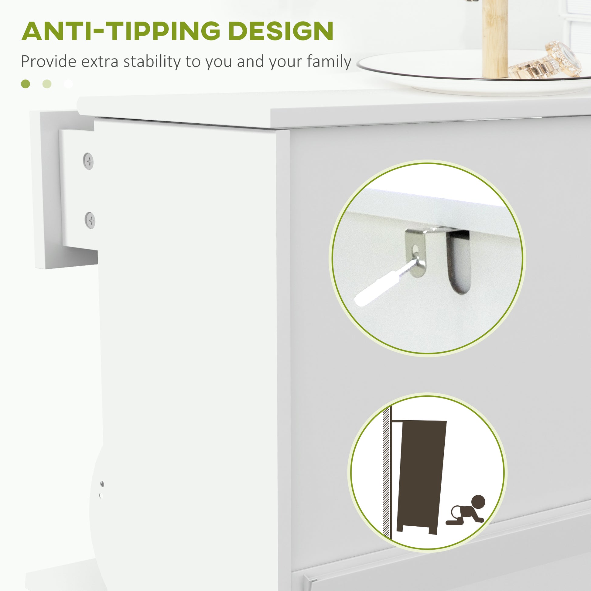 HOMCOM Slim White Shoe Cabinet: Dual Flip Drawers, Adjustable Shelves