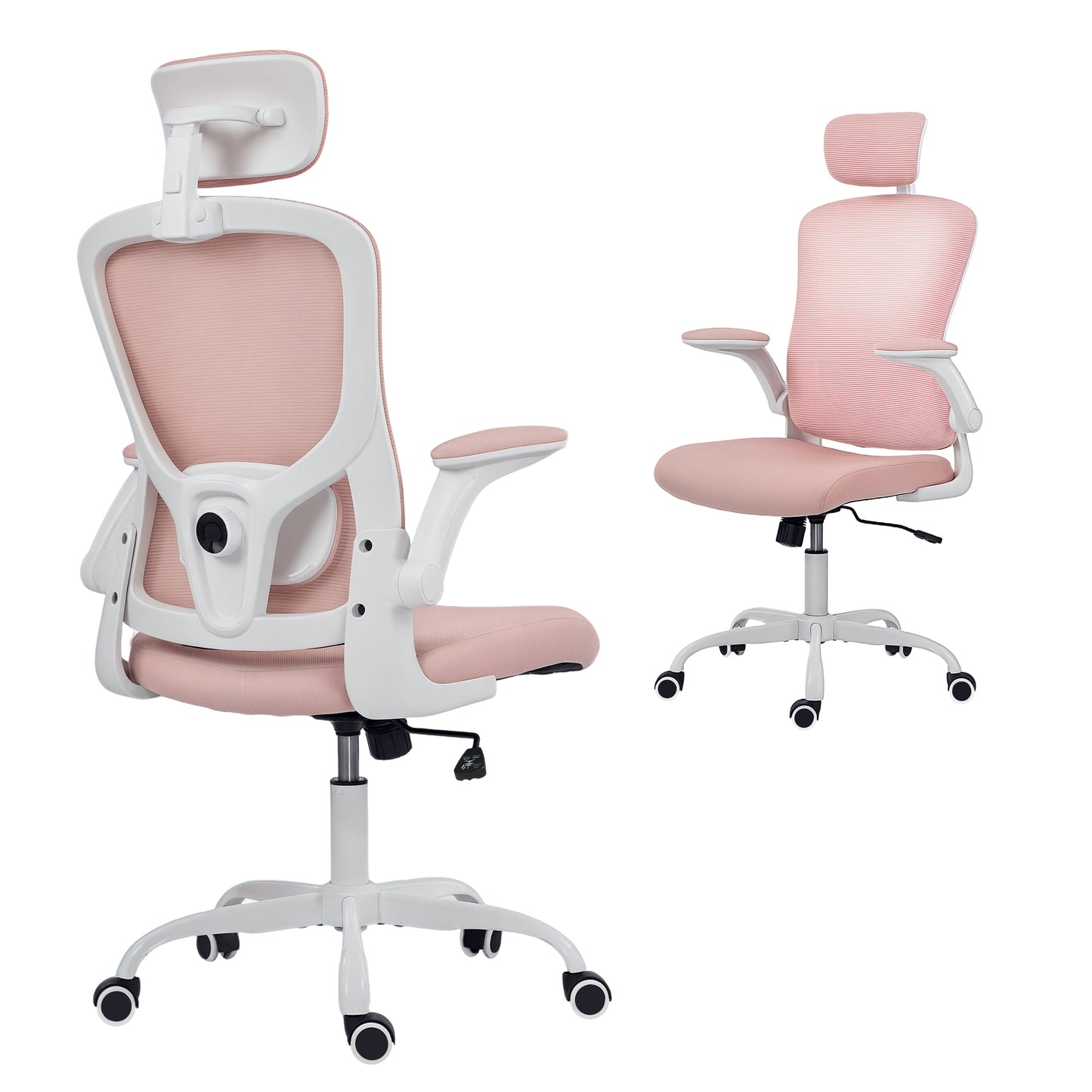 Ergonomic Mesh Office Chair: Adjustable Headrest, 4D Lumbar Support, Flip-Up Armrests