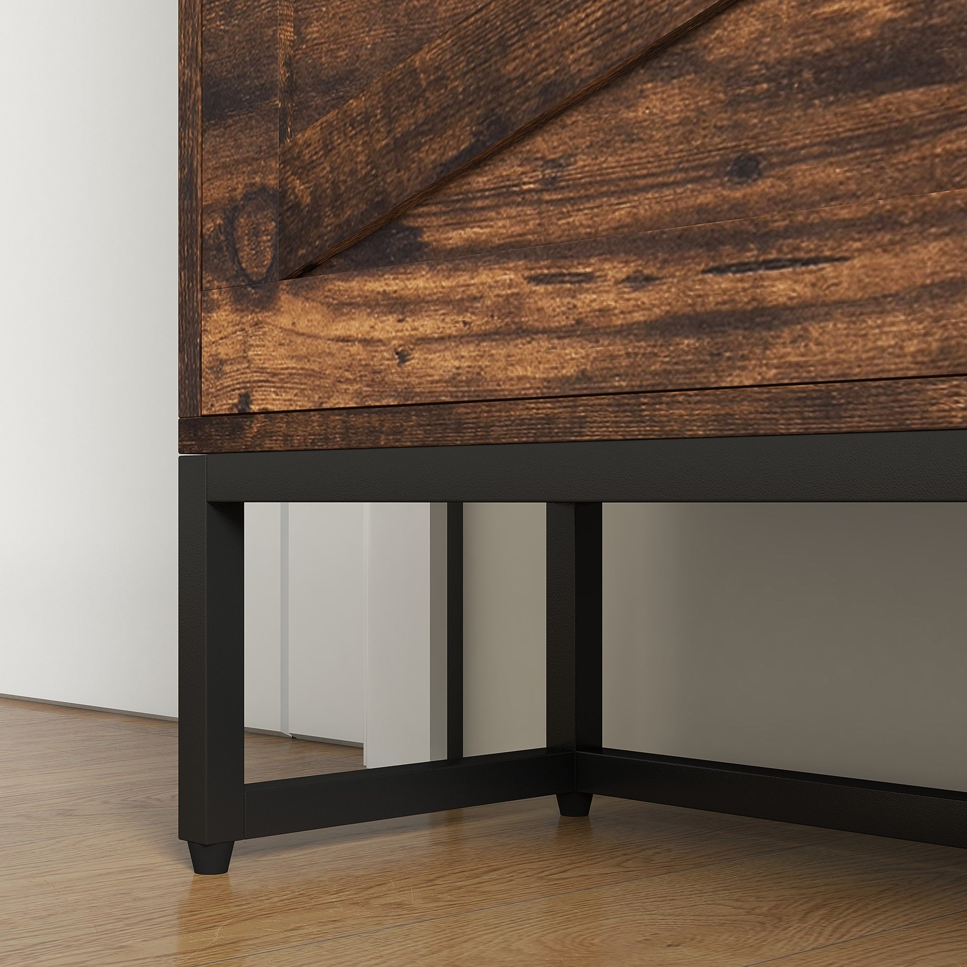 HOMCOM Slim Rustic Brown Shoe Cabinet: 2 Flip Drawers, Adjustable Shelves, 12 Pair Storage Organizer