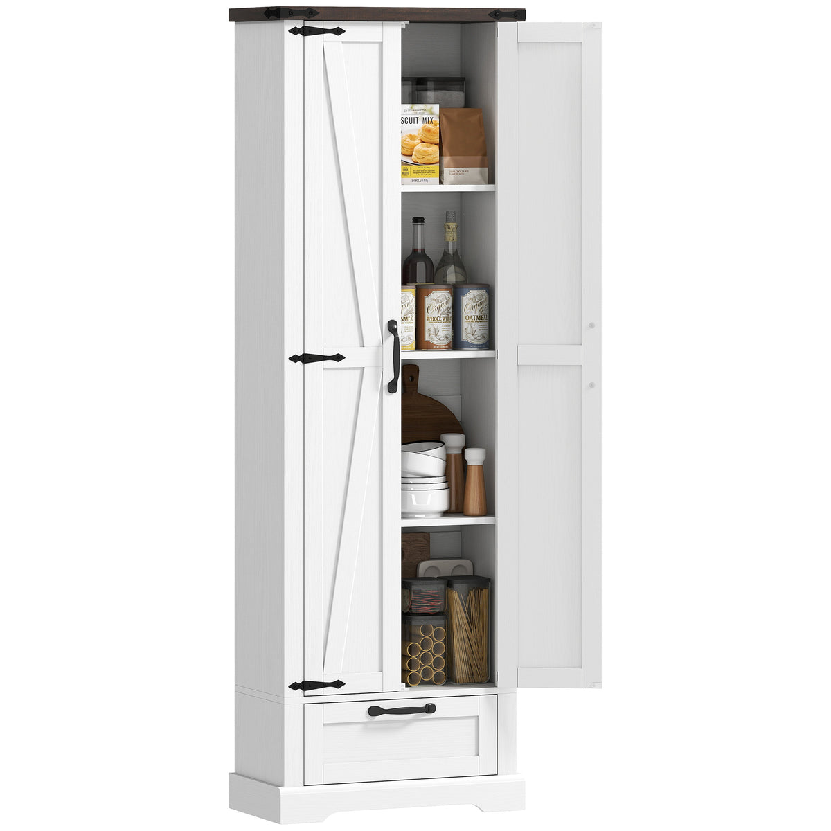 Kitchen Storage Cabinet with Adjustable Shelves – 24"W x 71"H