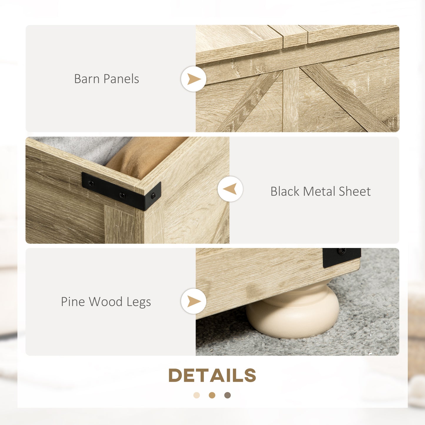 HOMCOM Farmhouse Square Coffee Table, Flip-Top Lids, Hidden Storage, Oak