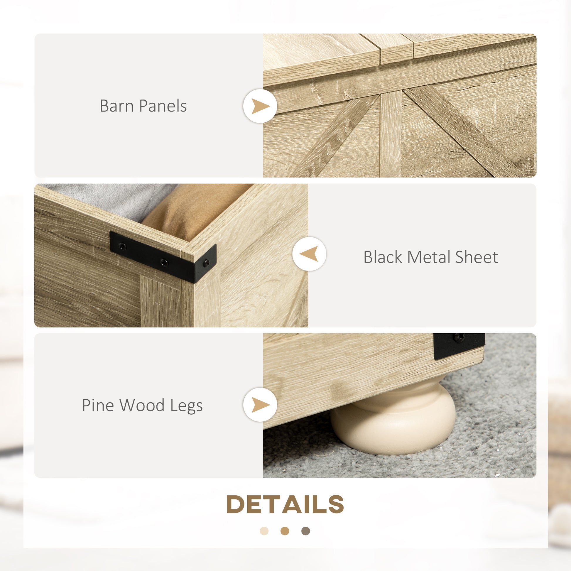 HOMCOM Farmhouse Square Coffee Table, Flip-Top Lids, Hidden Storage, Oak