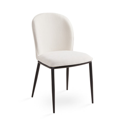 Modern Upholstered Dining Chair, Black Legs