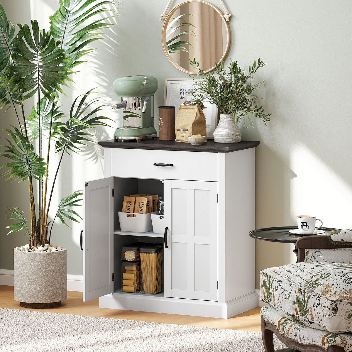 Modern Storage Cabinet with 2 Doors and Adjustable Shelf – 30"W x 36"H