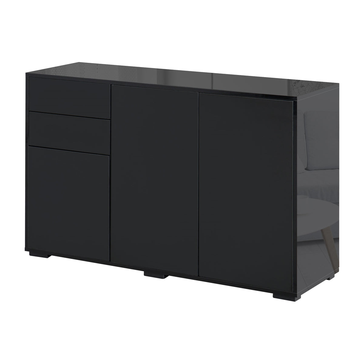 Modern Coffee Bar with Push-Open Design and 2 Drawers – 46"W x 29"H