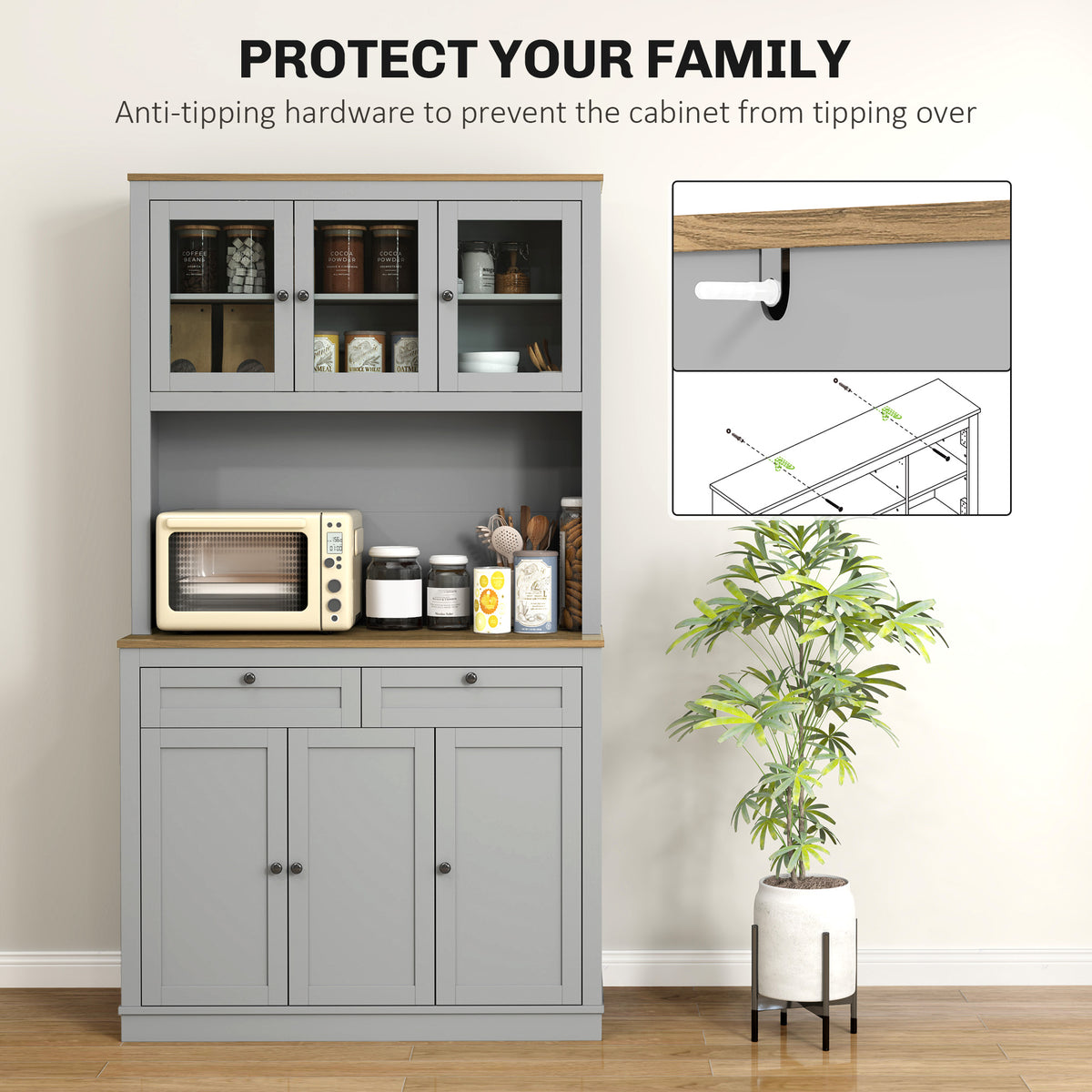 Pantry Cabinet with Microwave Space – 39"W x 71"H