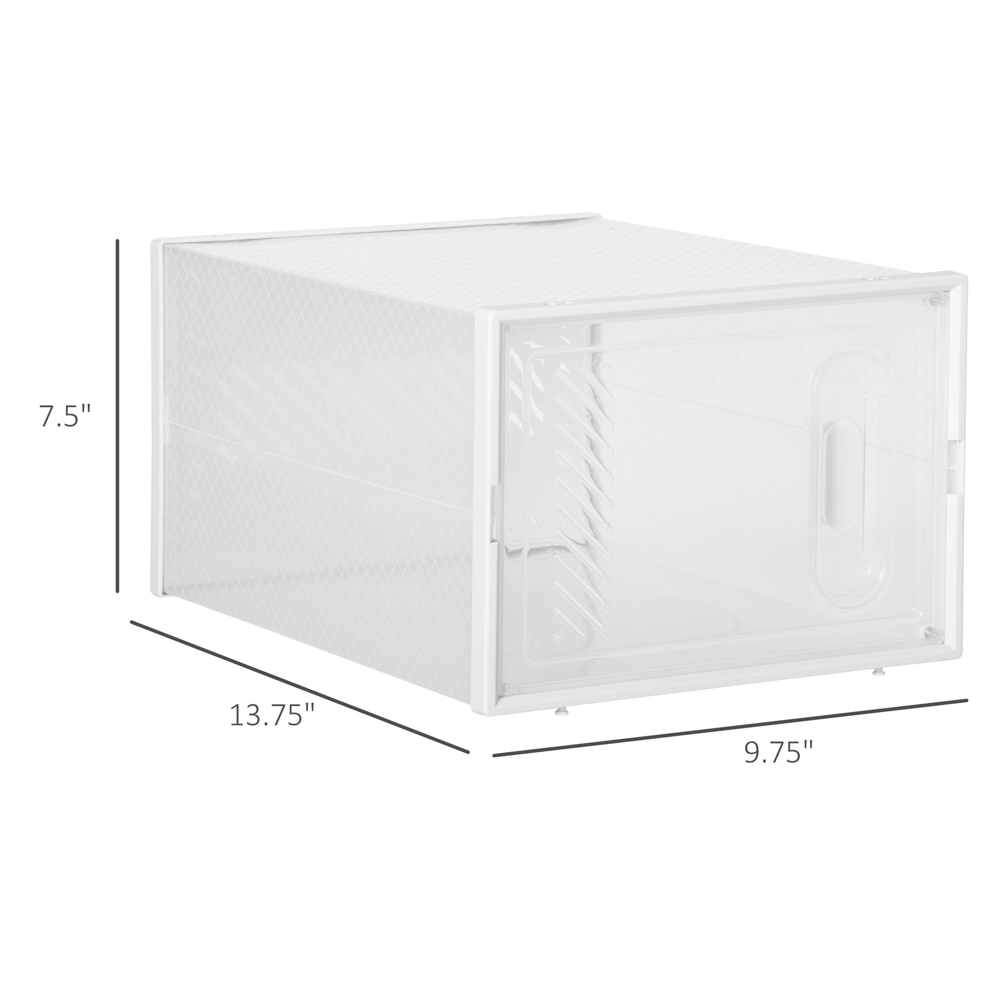 HOMCOM 18-Cube Modular Stackable Shoe Organizer Cabinet, Clear White, Entryway Hallway Closet