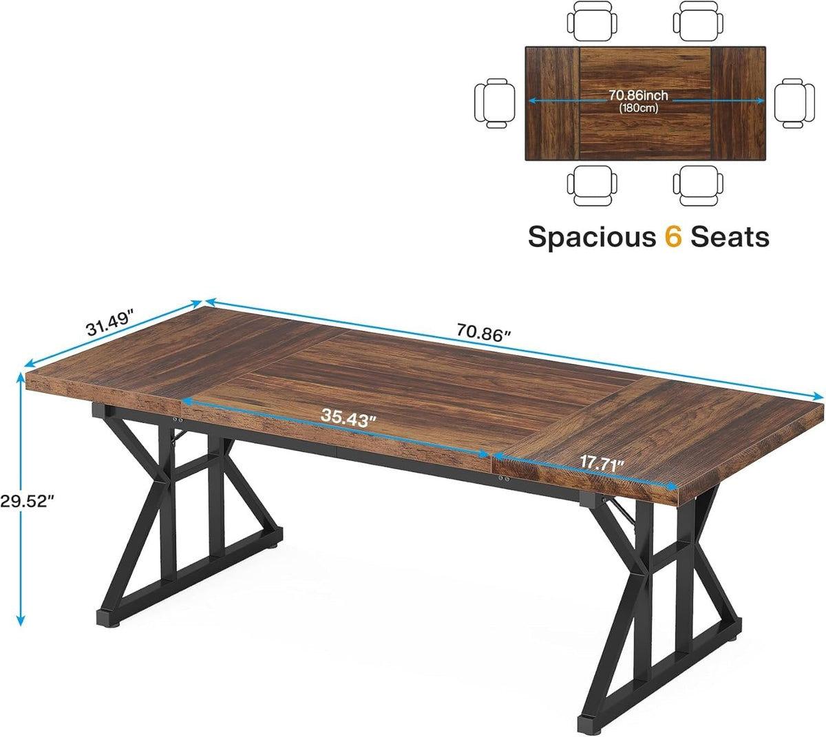 6FT Conference Table, Rectangle Meeting Room Table Executive Desk