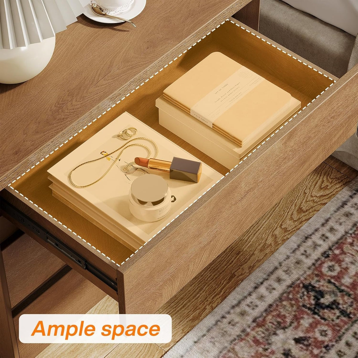 31.5" Wide Nightstand, Farmhouse Bedside Table with 3 Storage Drawers