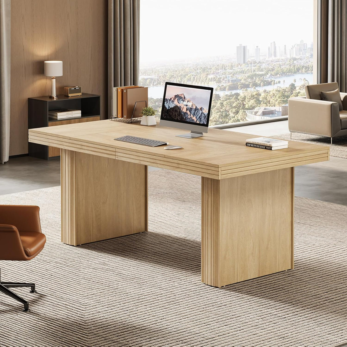 63" Executive Desk, Large Computer Desk with Heavy-Duty Legs