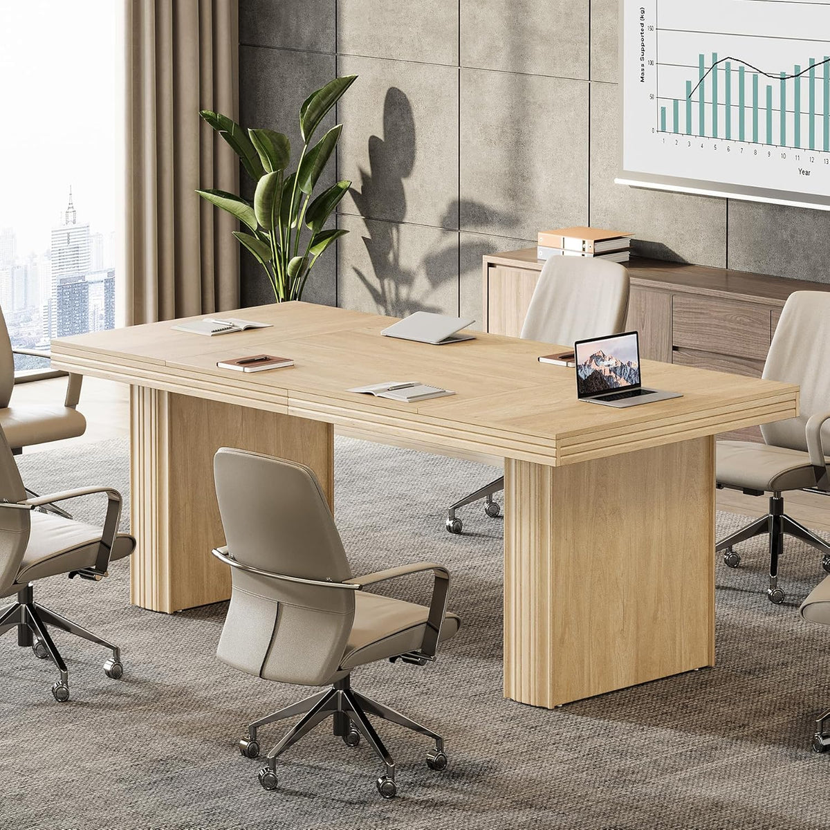 63" Executive Desk, Large Computer Desk with Heavy-Duty Legs