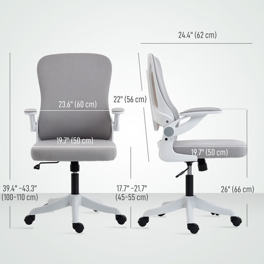 Ergonomic Office Chair, Swivel Desk Chair with Adjustable Lumbar Support and Height, Grey