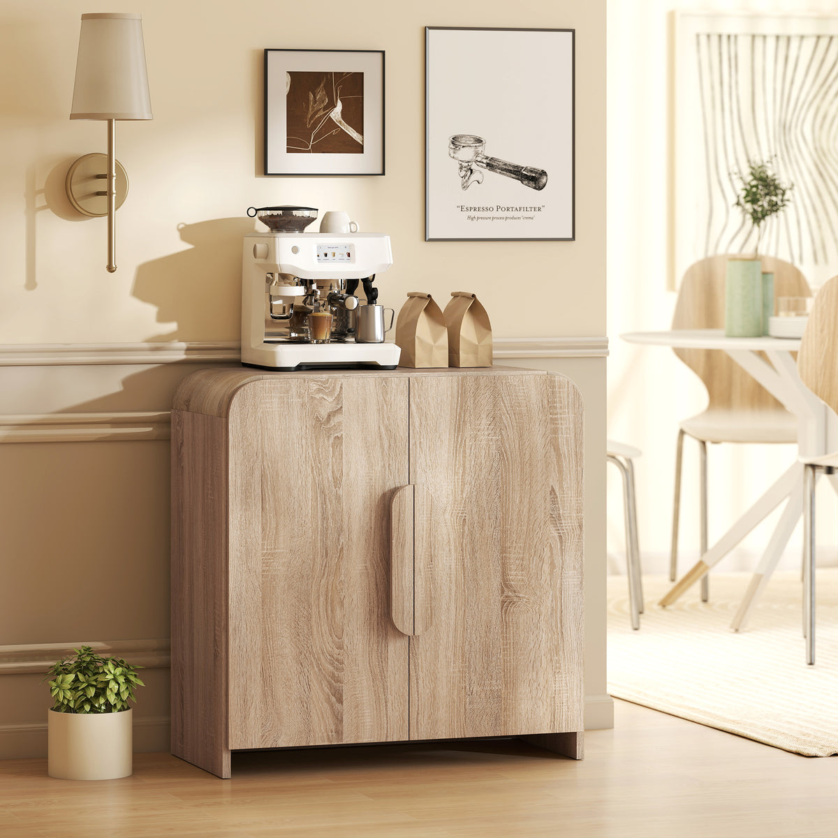 Modern Kitchen Storage Cabinet with Soft-Close Door and Adjustable Shelf – 31"W x 32"H