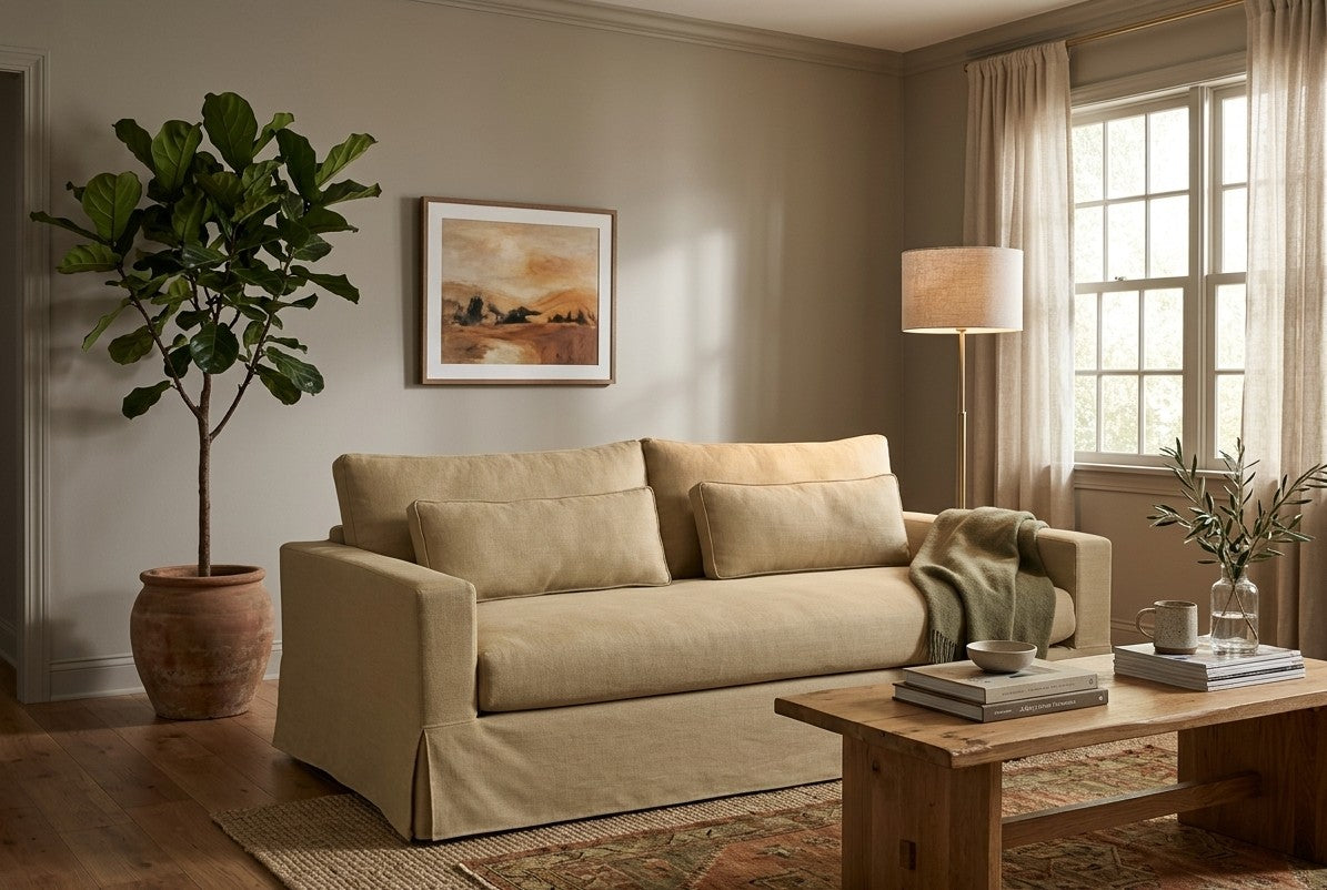 Baker sofa in living room