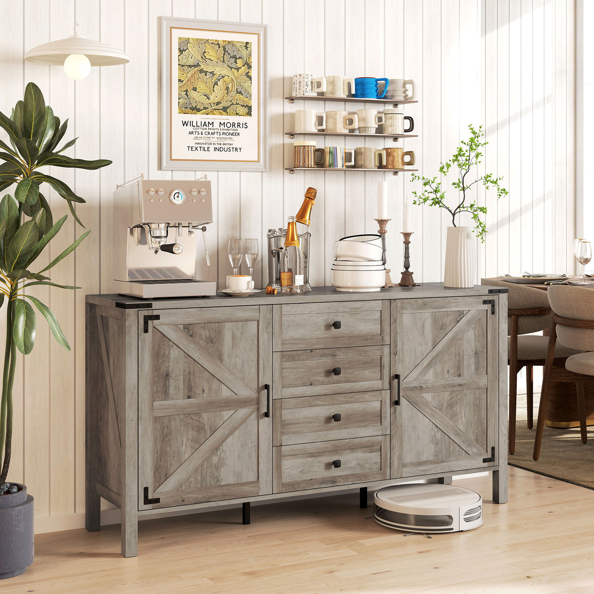 Farmhouse Sideboard with Thick Top – 59"W x 32"H