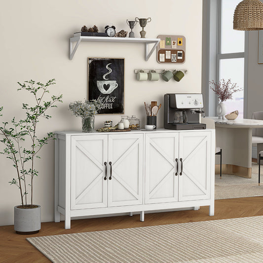 HOMCOM White Sideboard Buffet Storage Cabinet