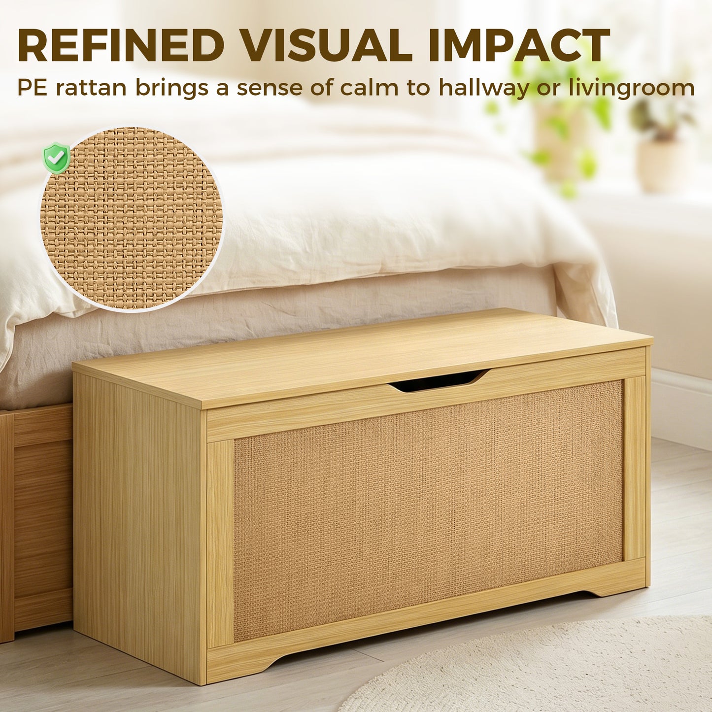 Storage Chest Lift Top Oak 39.4"
