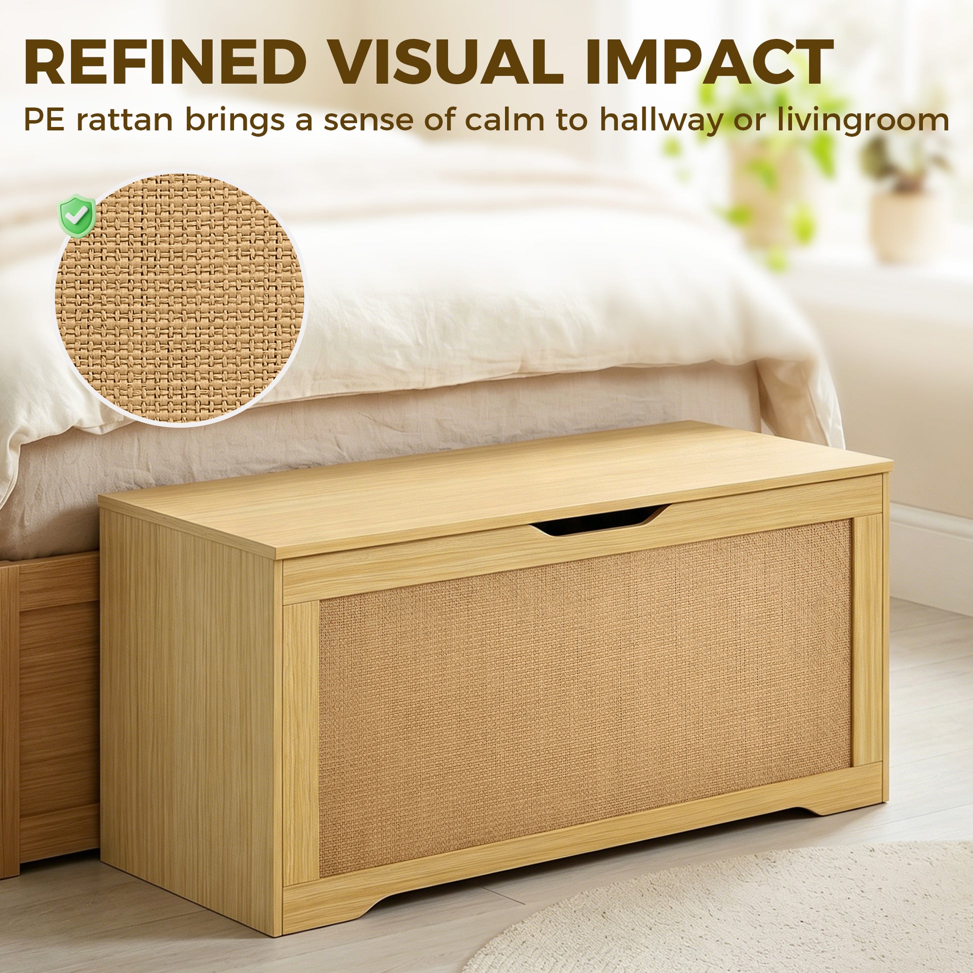 Storage Chest Lift Top Oak 39.4"