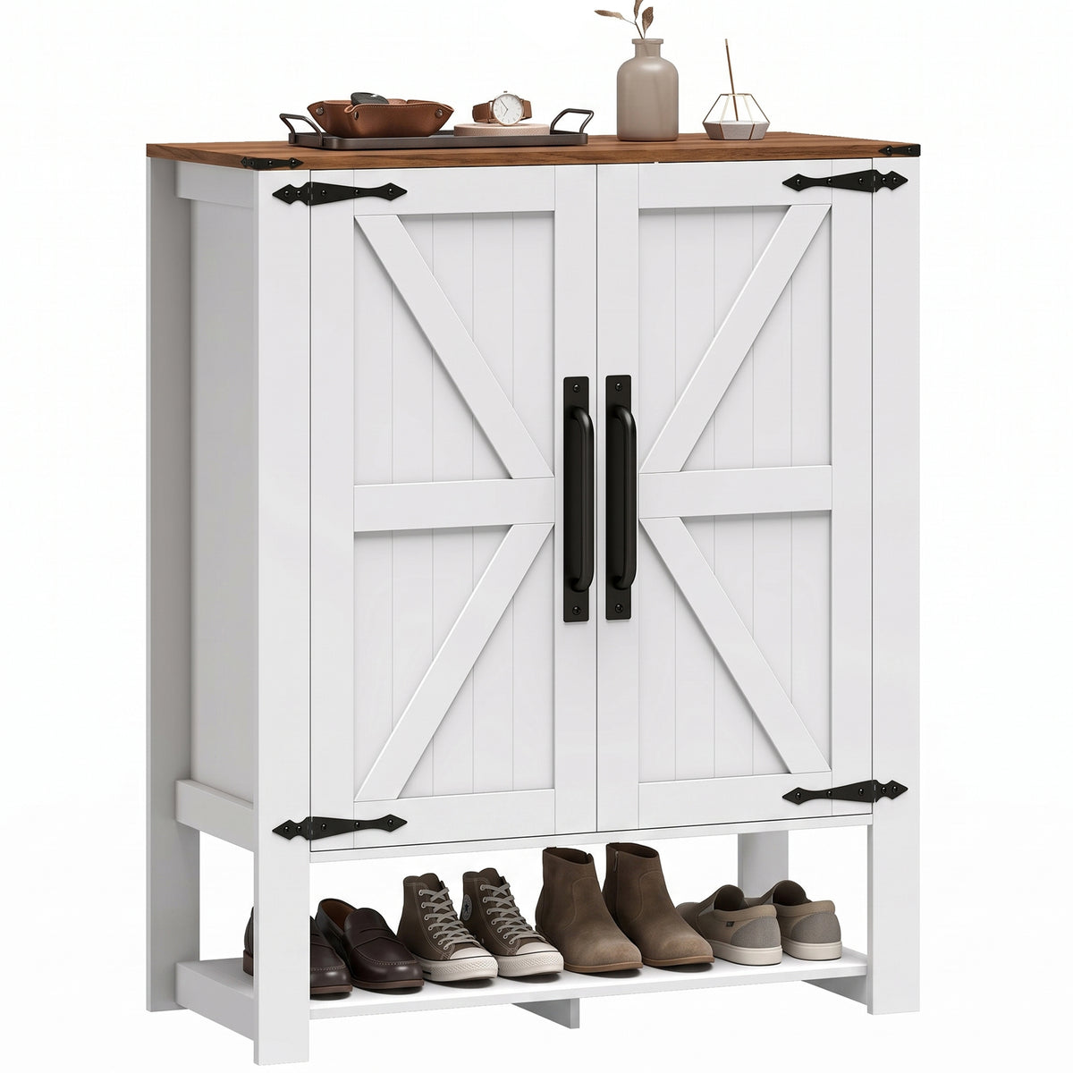 5-Tier Shoe Cabinet with Open Cubby – 31"W x 39"H