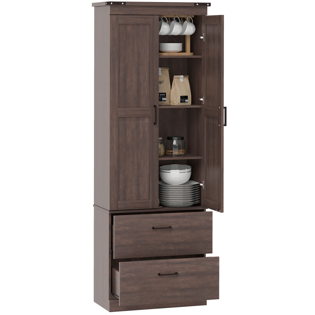 Kitchen Pantry Cabinet with Doors – 24"W x 67"H