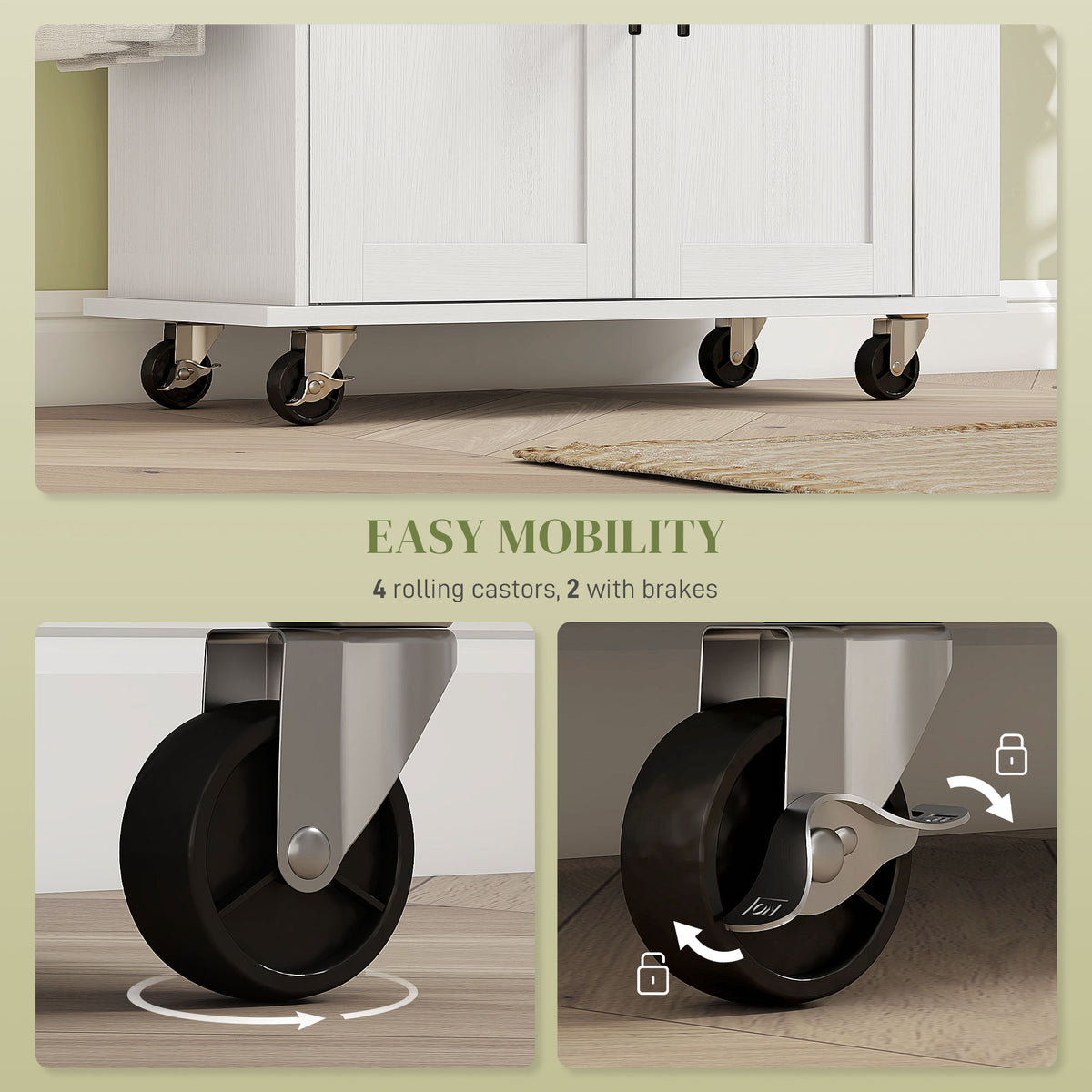 Rolling Island with Wheels – 30"W x 34"H