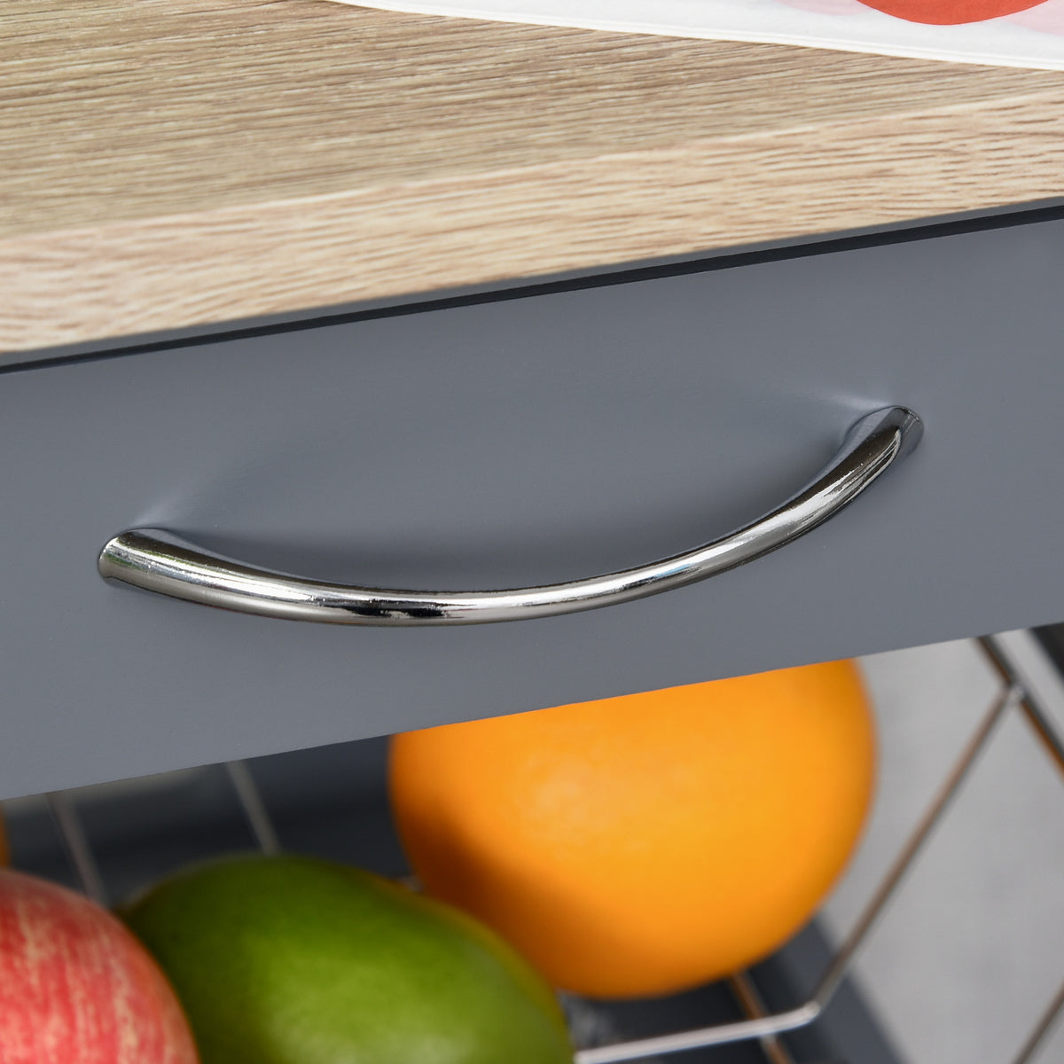 Rolling Kitchen Island Cart with Drawer – 15"W x 32"H