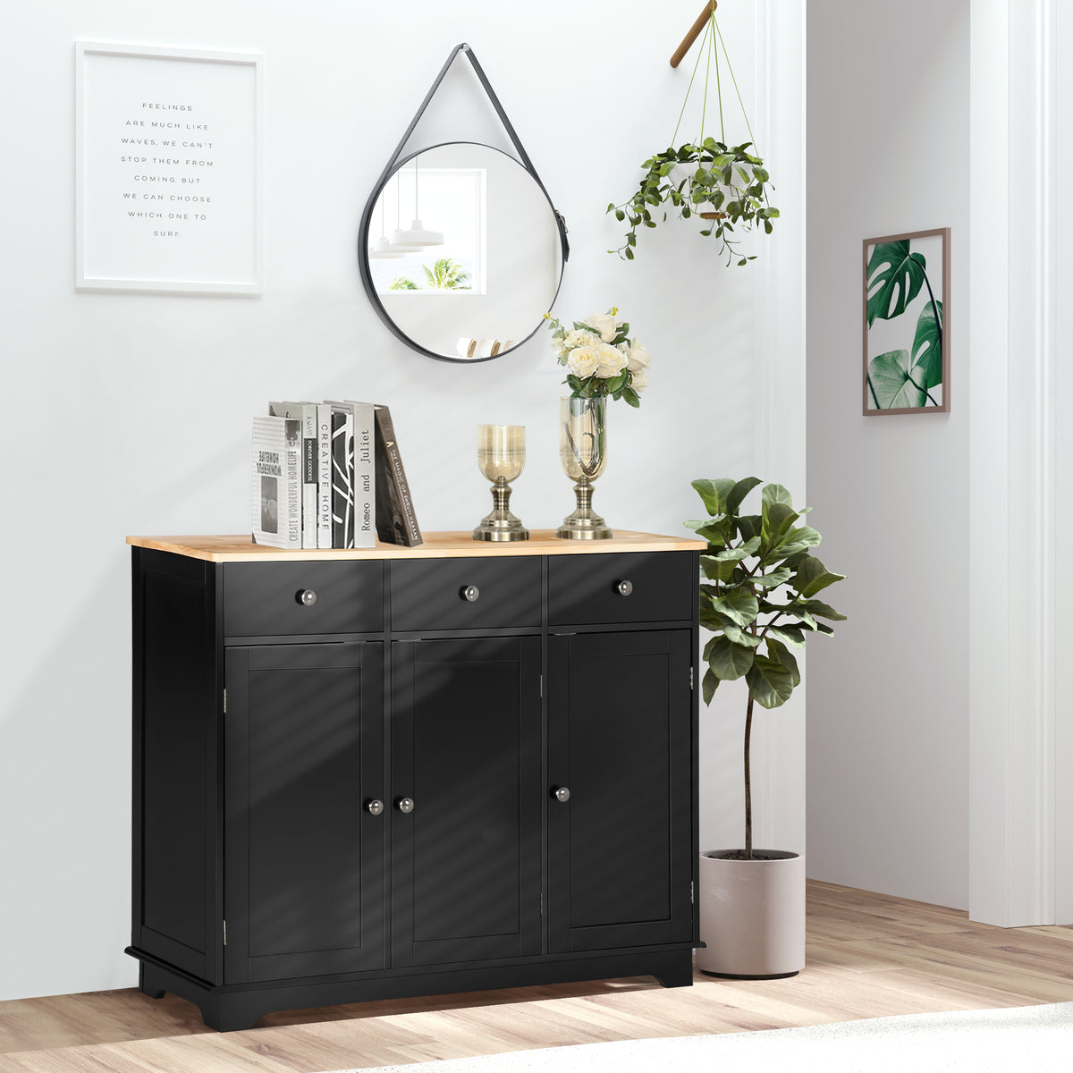 Buffet Cabinet with Storage Cabinets – 40"W x 34"H