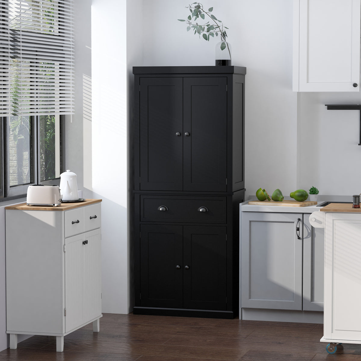 Tall Kitchen Pantry Cabinet with 2 Drawers – 30"W x 73"H