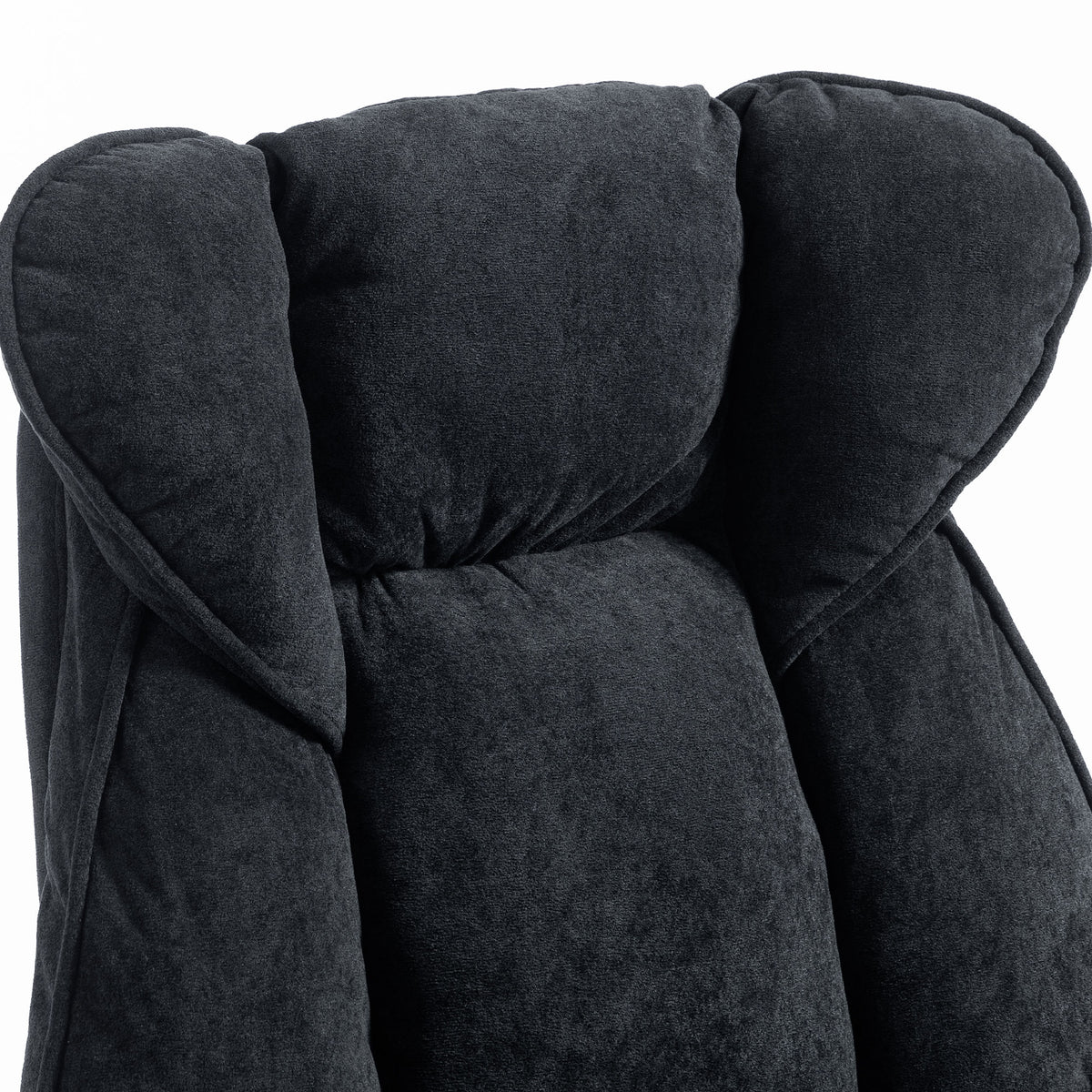 Big and Tall Office Chair with Footrest, High Back Snowflake Velvet Reclining Executive Desk Chair, Black