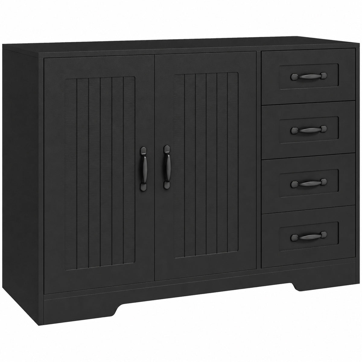 Sideboard Buffet Cabinet with 4 Drawers and Beadboard Doors – 41"W x 30"H