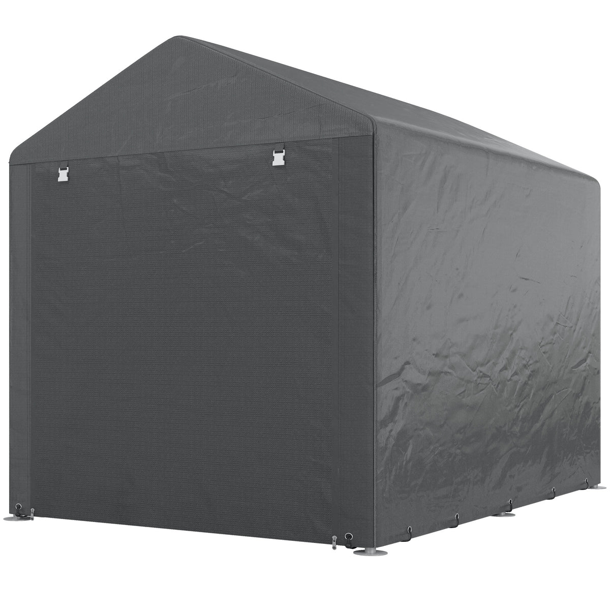 Portable Bicycle Shed with Galvanised Steel Frame and Large Door, Waterproof Outdoor Shed for Garden Tools – Dark Grey