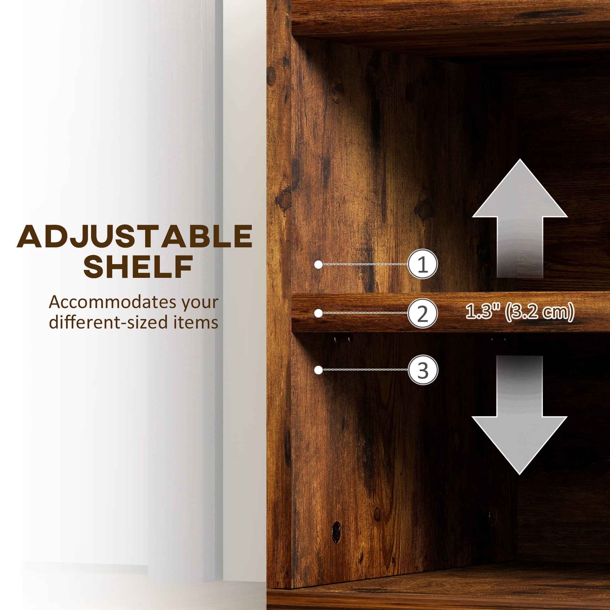 HOMCOM Rustic Brown Entryway Shoe Bench Padded Seat, Hidden Storage & 3-Tier Rack