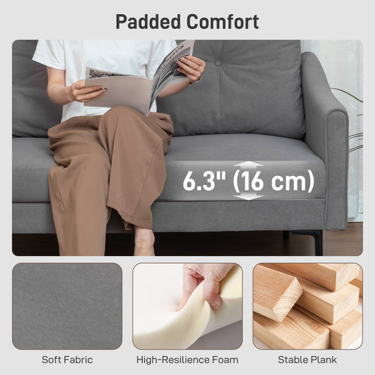 Button-Tufted 2-Seater Sofa