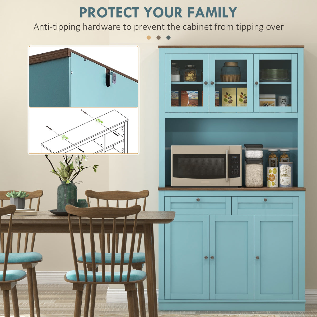 Pantry Cabinet with Microwave Space – 39"W x 71"H