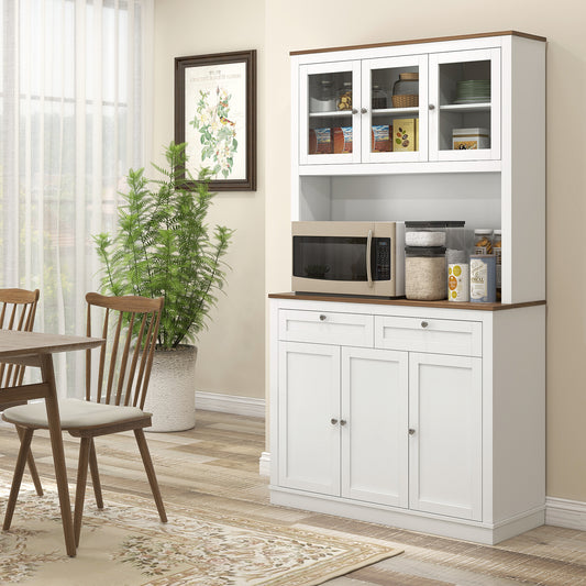 Pantry Cabinet with Microwave Space – 39"W x 71"H, White