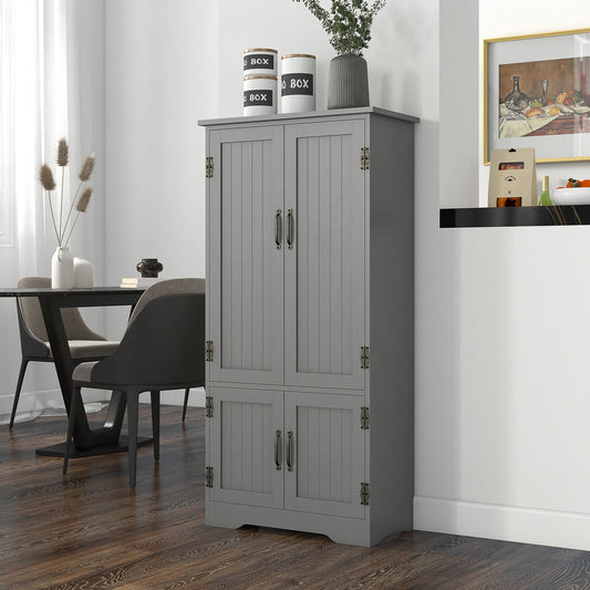 4-Door Pantry Storage Cabinet with Adjustable Shelves – 24"W x 48"H