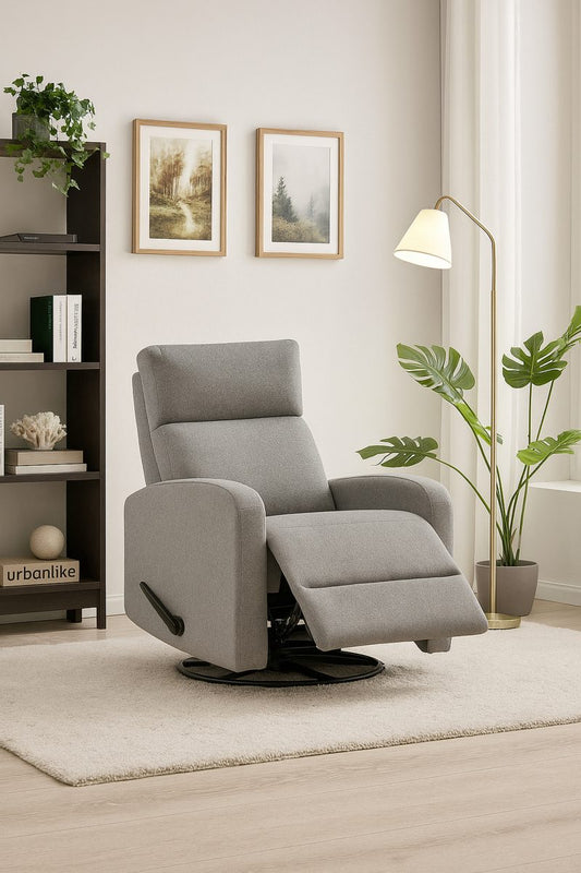 Titus T1041 Modern Chenille Linen Swivel Recliner Chair