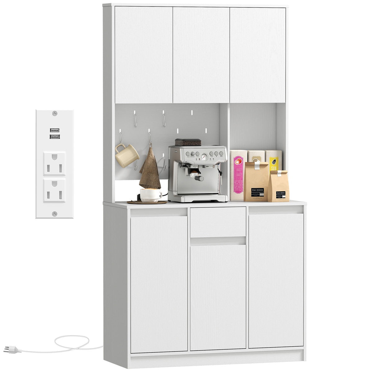 Pantry Cabinet with Charging Station – 38"W x 71"H