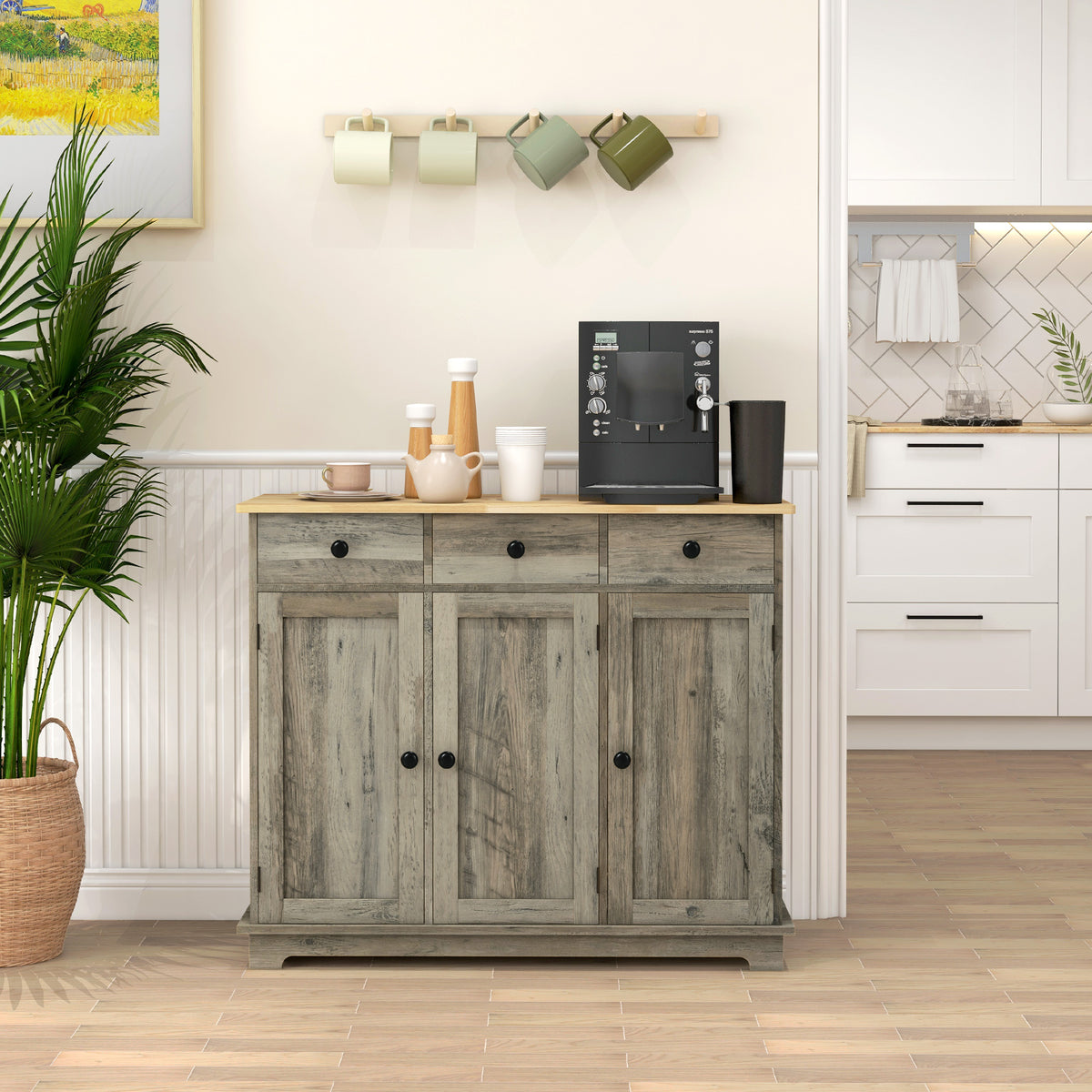 Buffet Cabinet with Storage Cabinets – 40"W x 34"H