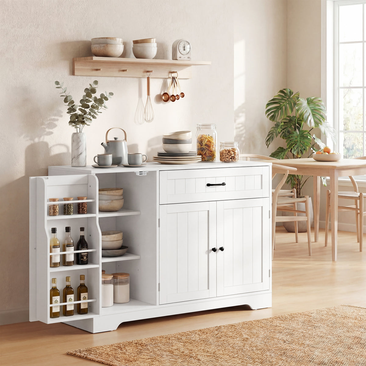 Modern Kitchen Storage Cabinet with Drawer – 43"W x 31"H