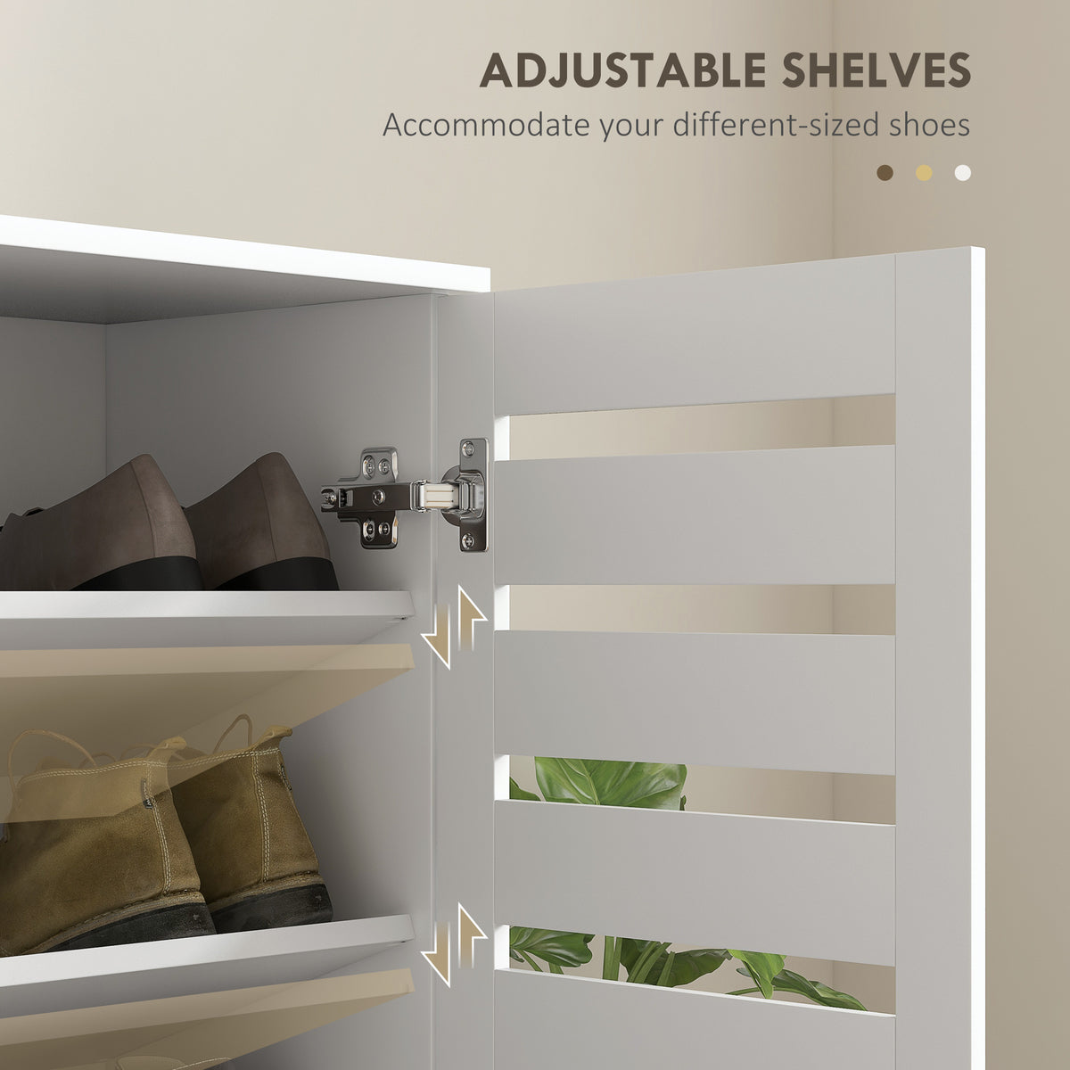 Shoe Cabinet with 2 Slatted Doors – 30"W x 39"H