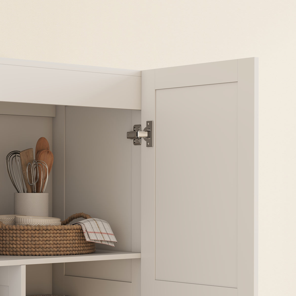 Kitchen Pantry Storage Cabinet with Soft-Close Hinges – 30"W x 71"H