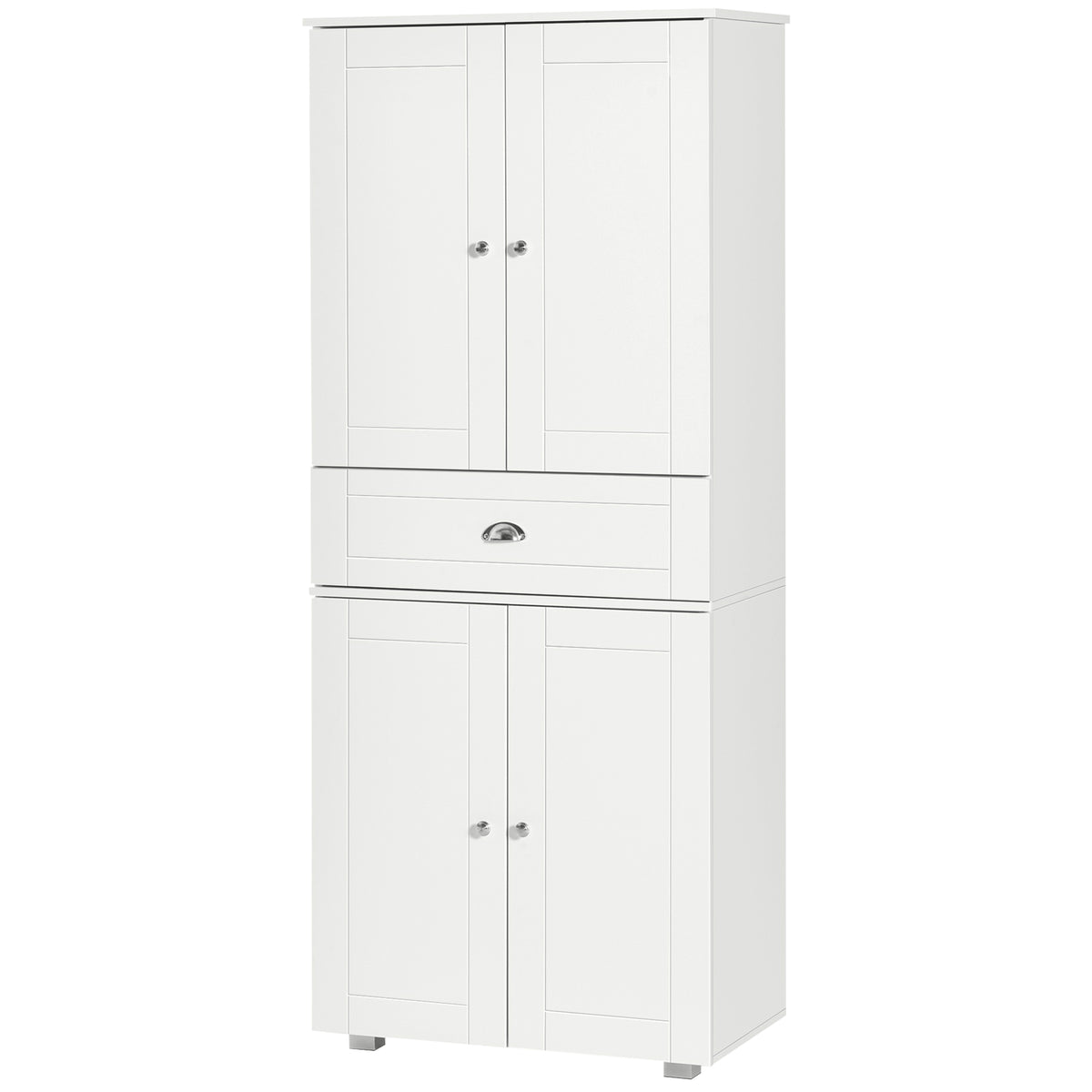 Modern Kitchen Pantry Storage Cabinet with 4 Doors and 3 Adjustable Shelves – 29"W x 73"H