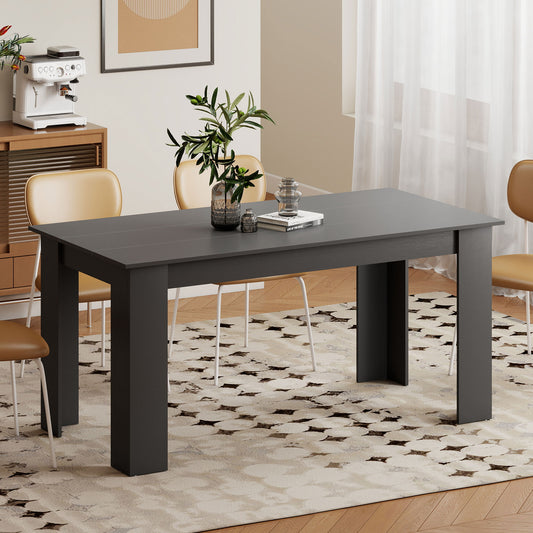 63" Kitchen Table for 4-6 People, Dining Table with Wood Effect for Dining Room