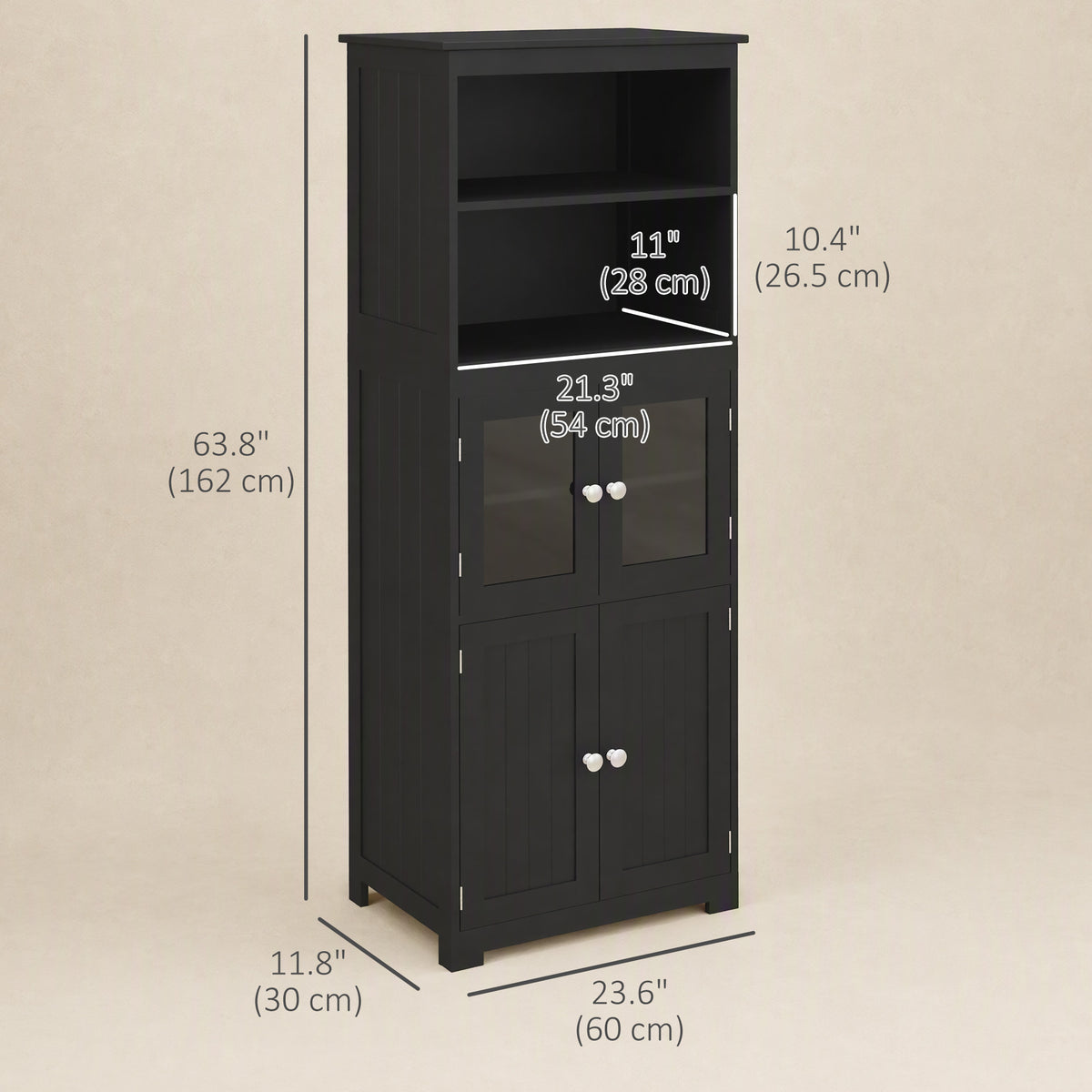 Small Buffet with Hutch – 24"W x 64"H