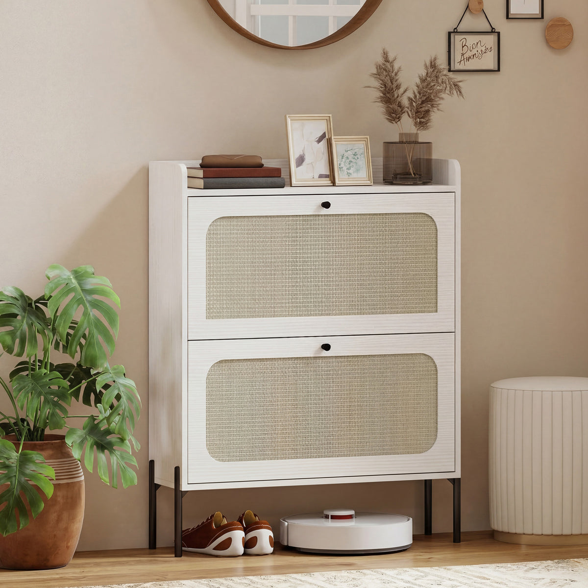 Shoe Cabinet with 2 Flip Drawers – 31"W x 39"H